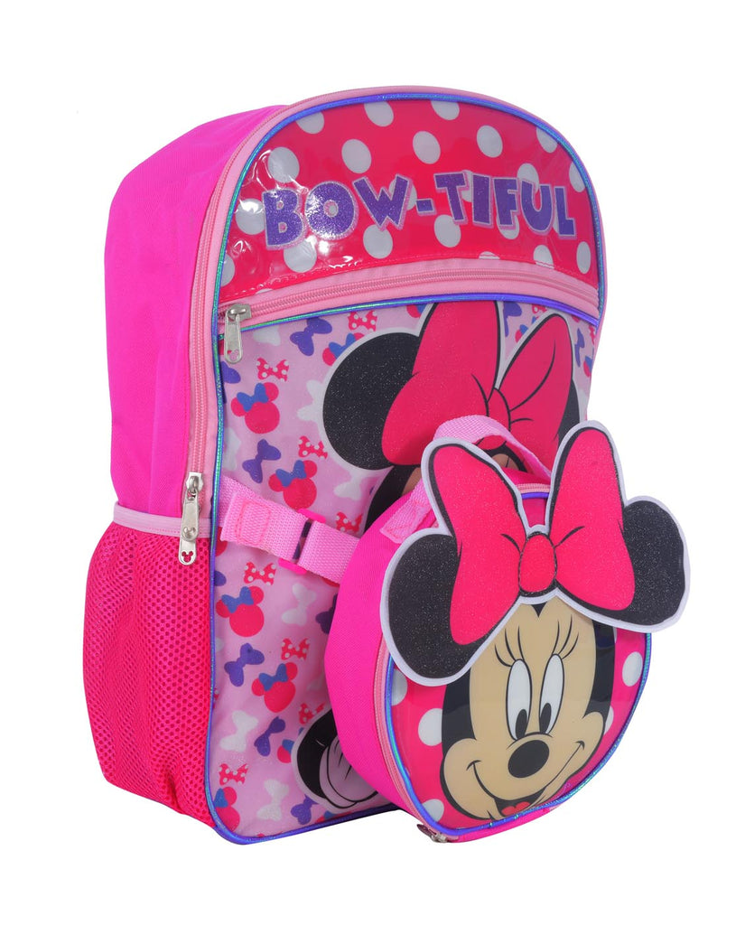 DISNEY MINNIE MOUSE "BOW-TIFUL" BACKPACK & DETACHABLE LUNCH BAG SET