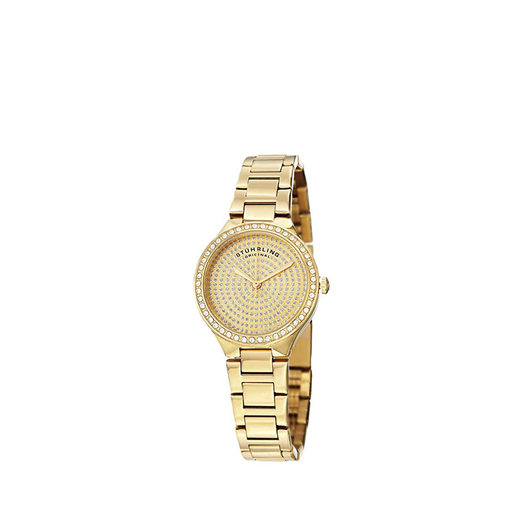 Stuhrling Original Women's 683.03 Symphony Swiss Quartz Crystal Dial Gold Watch