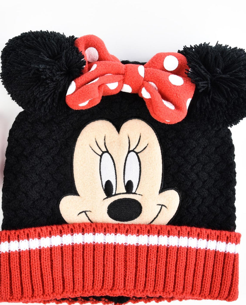 DISNEY MINNIE MOUSE KIDS HAT & MITTENS KNIT SET