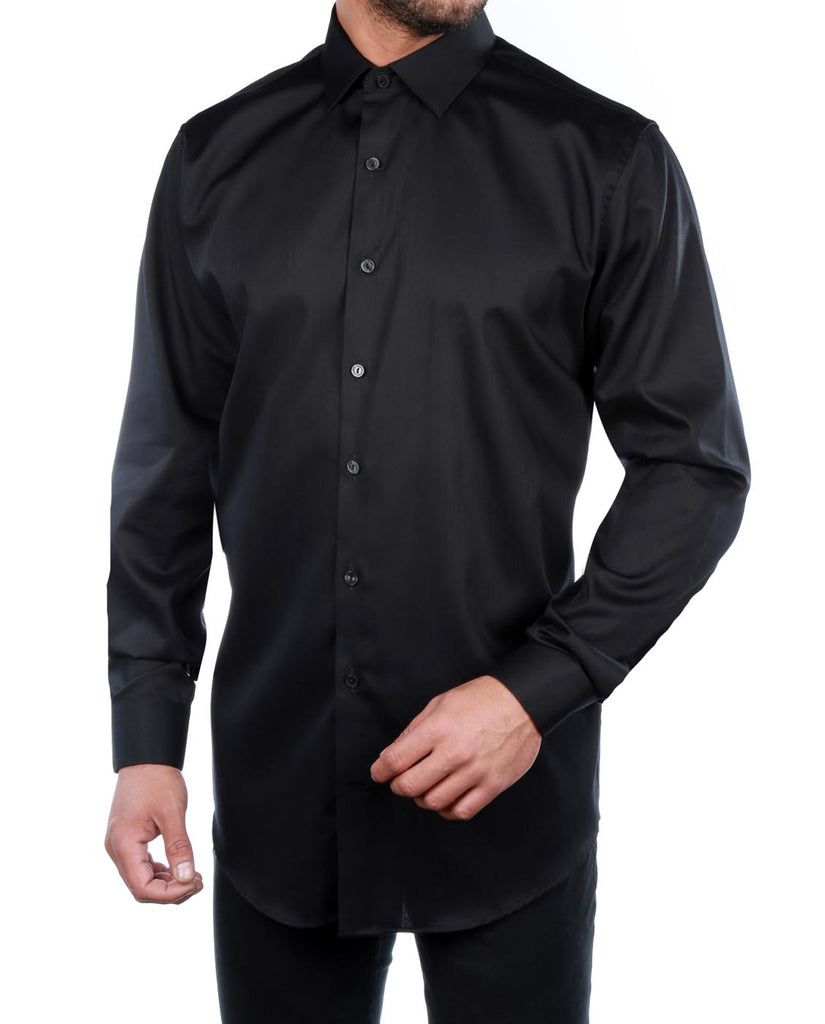 Kenneth Cole Reaction Black 100% Cotton Dress Shirt