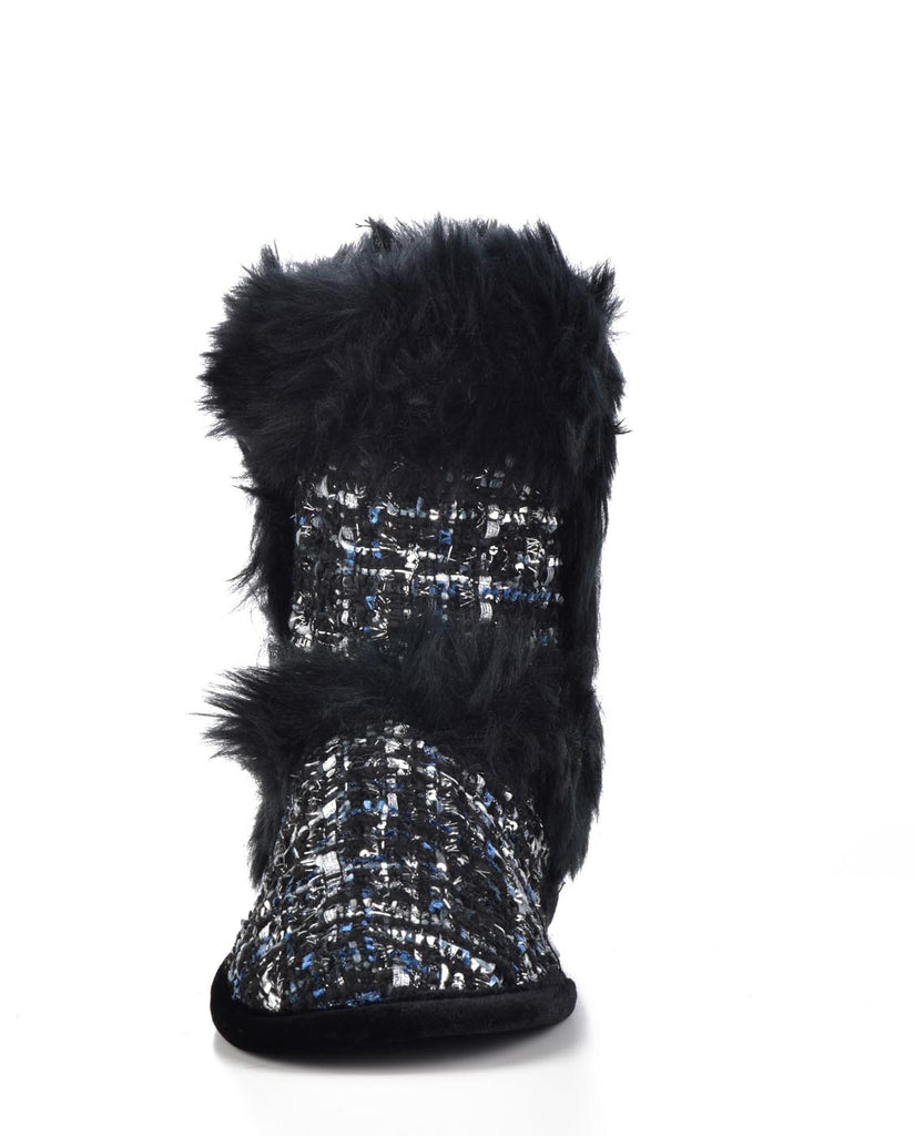 Dearfoams Women's Sequined Tweed Boot